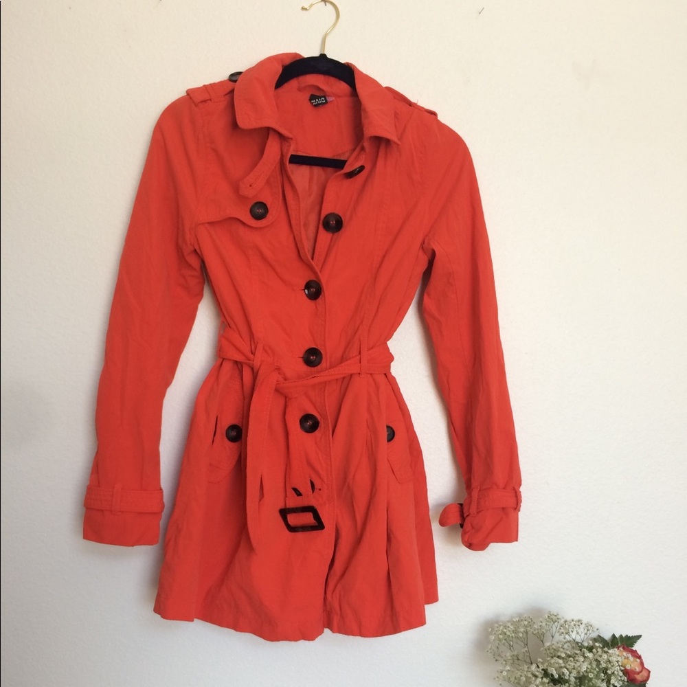 Coral Trench Coat